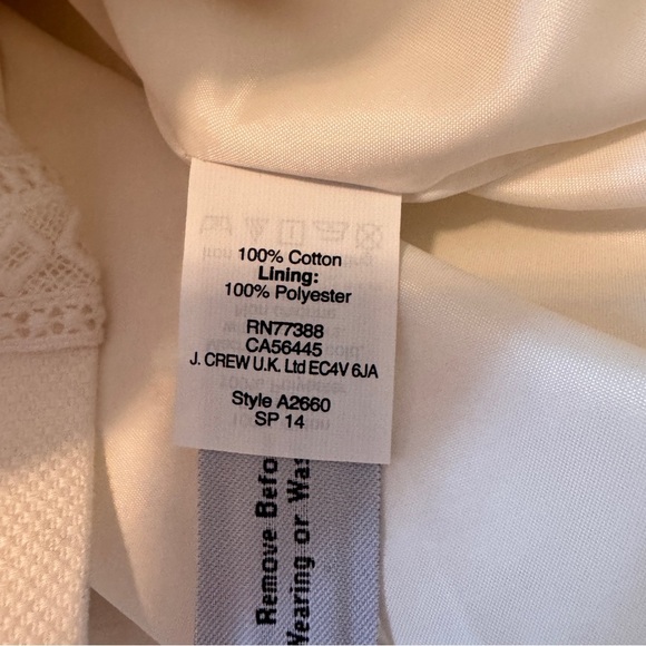 J Crew 2 White Lace Stripe A-Line Mini Skirt ~Sorority Coquette Feminine Classic - Picture 7 of 7